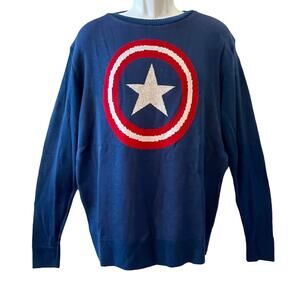 Marvel Captain America Shield Insignia Sweater Size Large